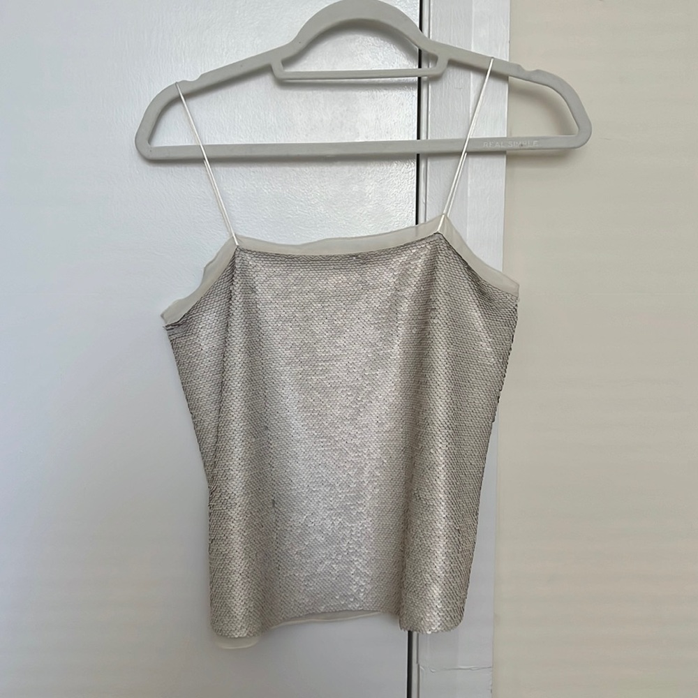 White sequin top